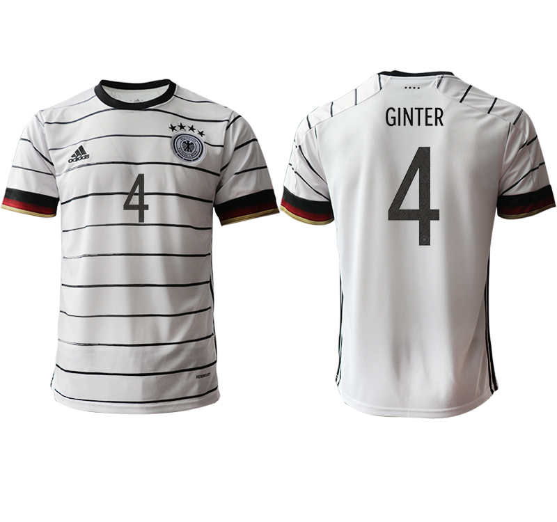 Men 2021 European Cup Germany home aaa version white #4 Soccer Jersey